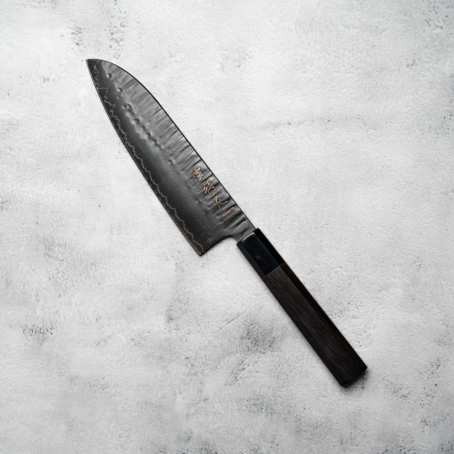 Noseto GAIJIN 180mm Santoku Sanmai VG-10 Ebony & Buffalo Horn Handle