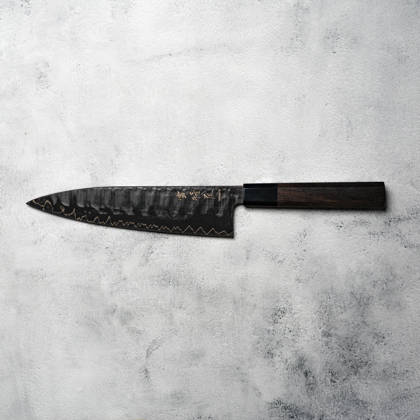 Noseto GAIJIN 210mm Gyuto Sanmai VG-10 with Ebony and Buffalo Hone Handle