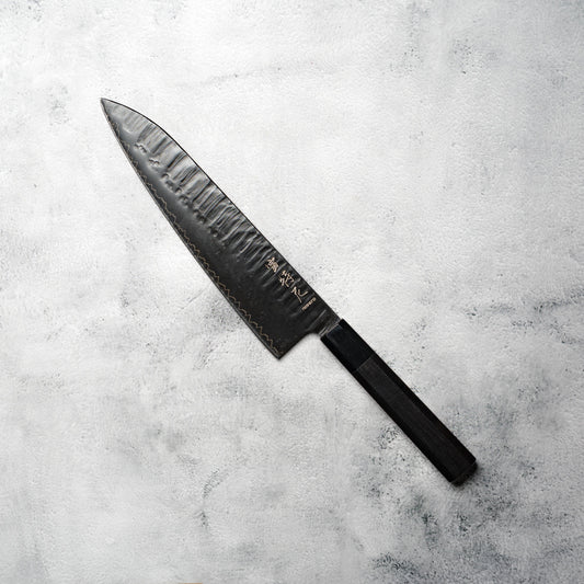 Noseto GAIJIN 240mm Gyuto Sanmai VG-10 with Distal Taper, Ebony & Buffalo Horn Handle