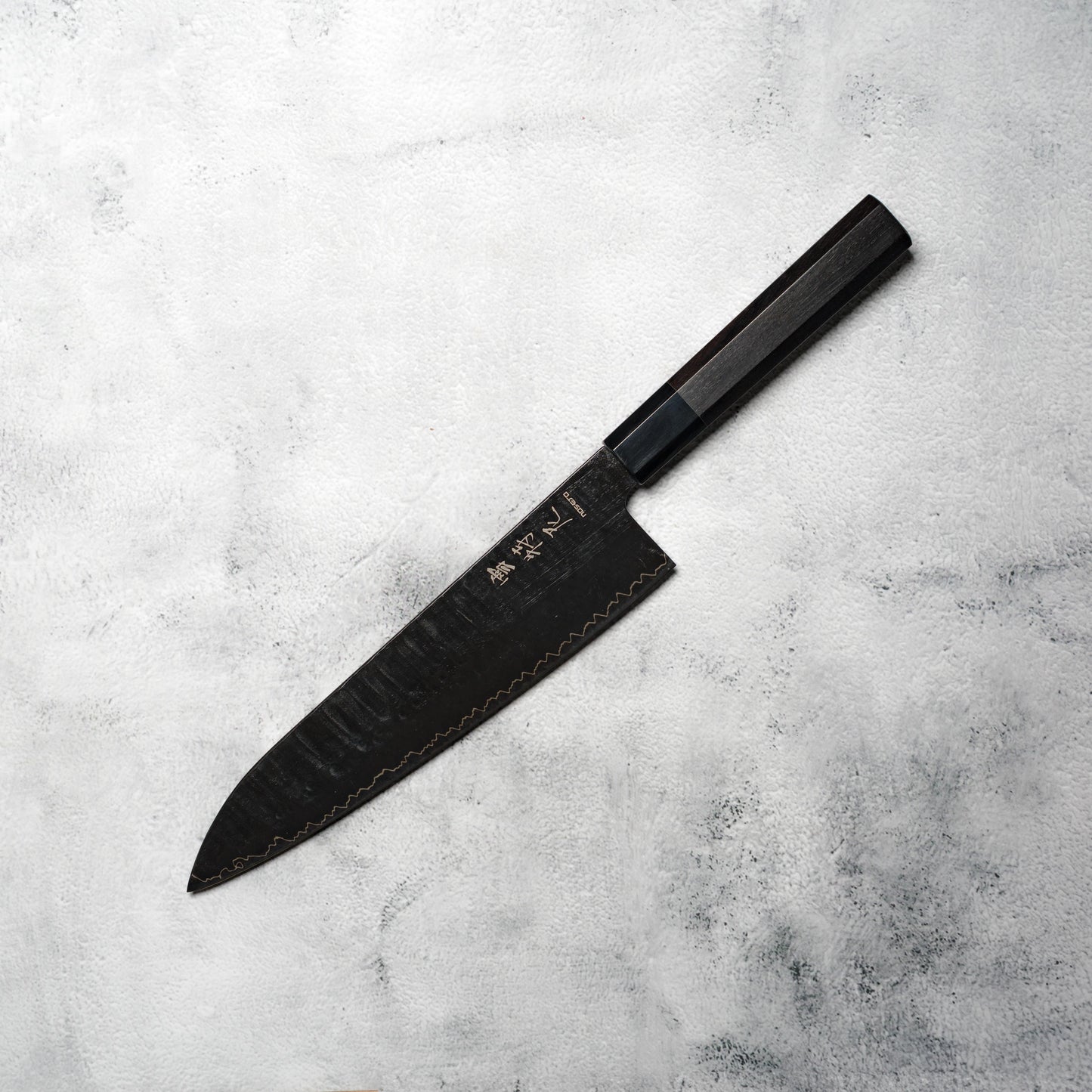 Noseto GAIJIN 240mm Gyuto Sanmai VG-10 with Distal Taper, Ebony & Buffalo Horn Handle