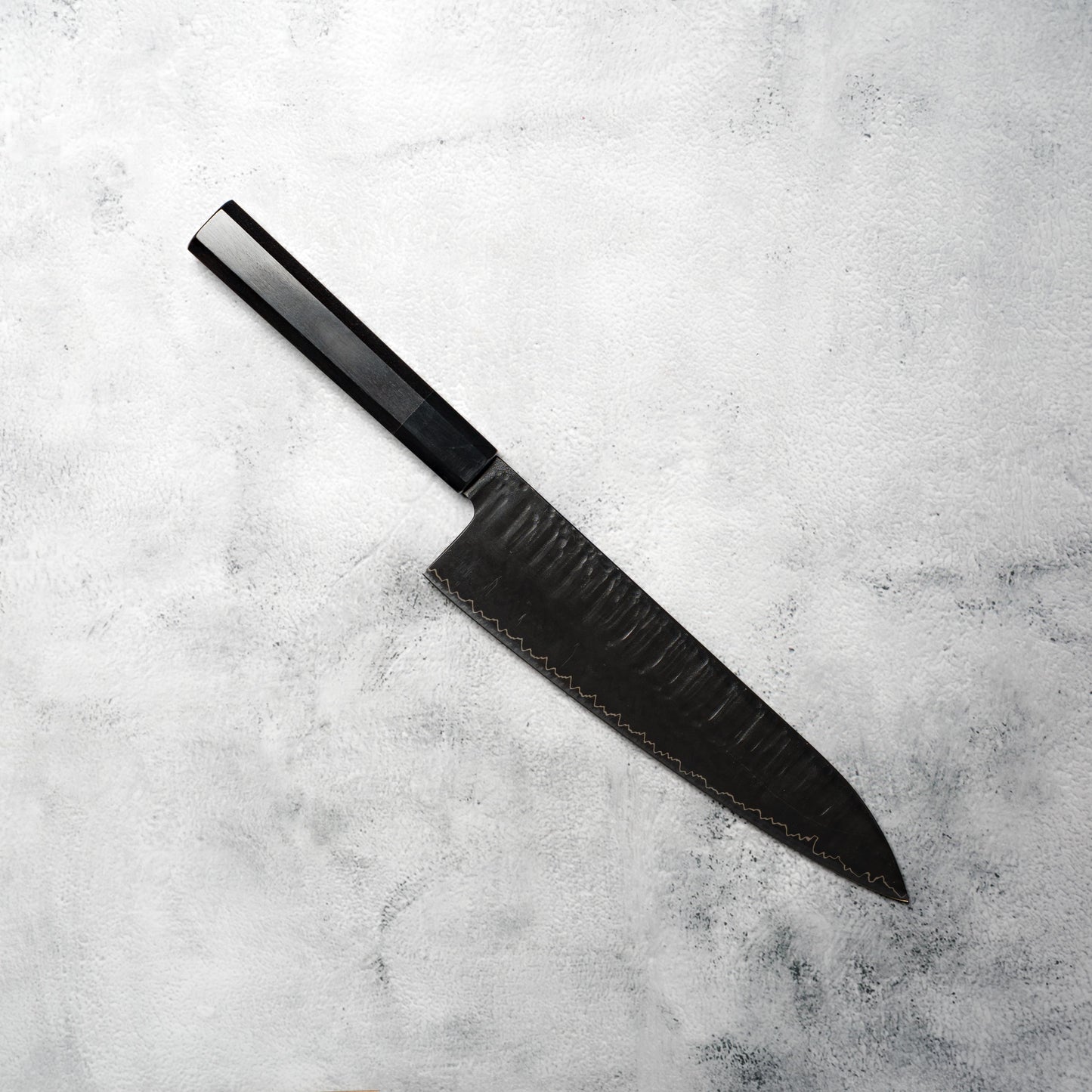Noseto GAIJIN 240mm Gyuto Sanmai VG-10 with Distal Taper, Ebony & Buffalo Horn Handle