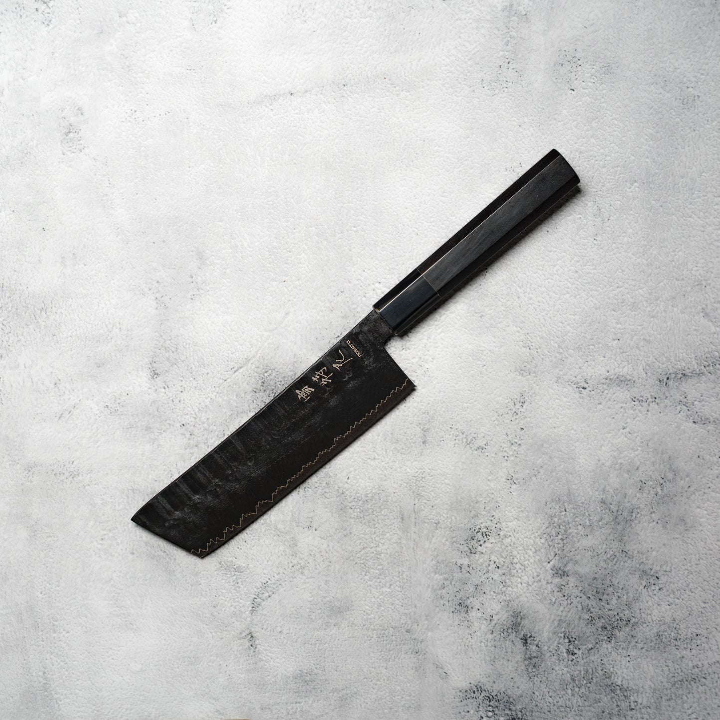 Noseto GAIJIN 180mm Nakiri – Sanmai VG-10 Ebony & Buffalo Horn Handle