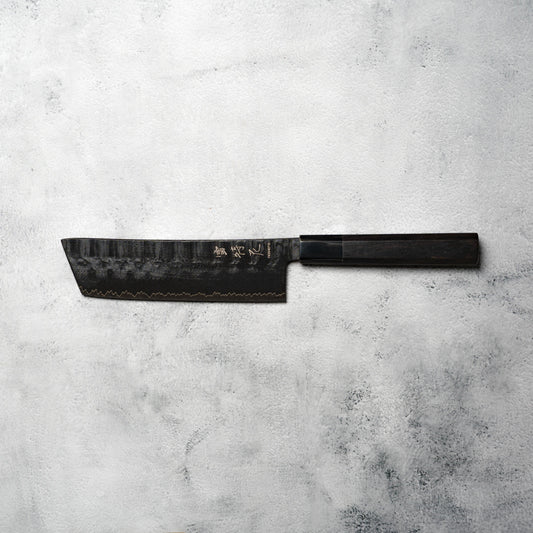 Noseto GAIJIN 180mm Nakiri – Sanmai VG-10 Ebony & Buffalo Horn Handle