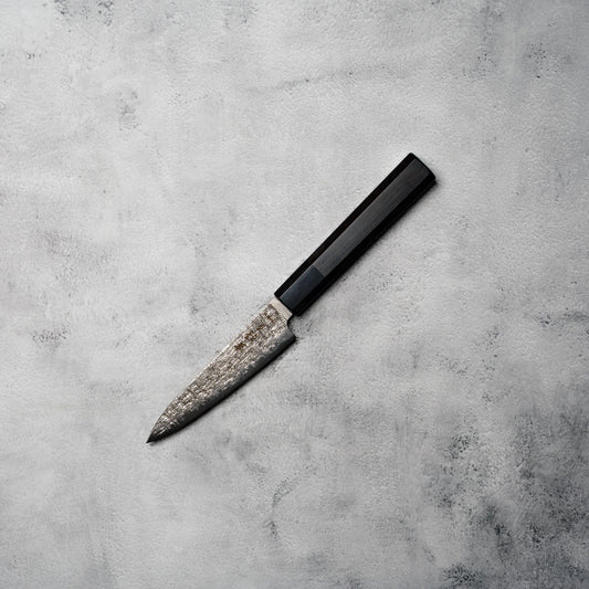 Noseto Kaze Petty 130mm – 67-Layer VG10 Damascus Steel with Ebony & Buffalo Horn Handle