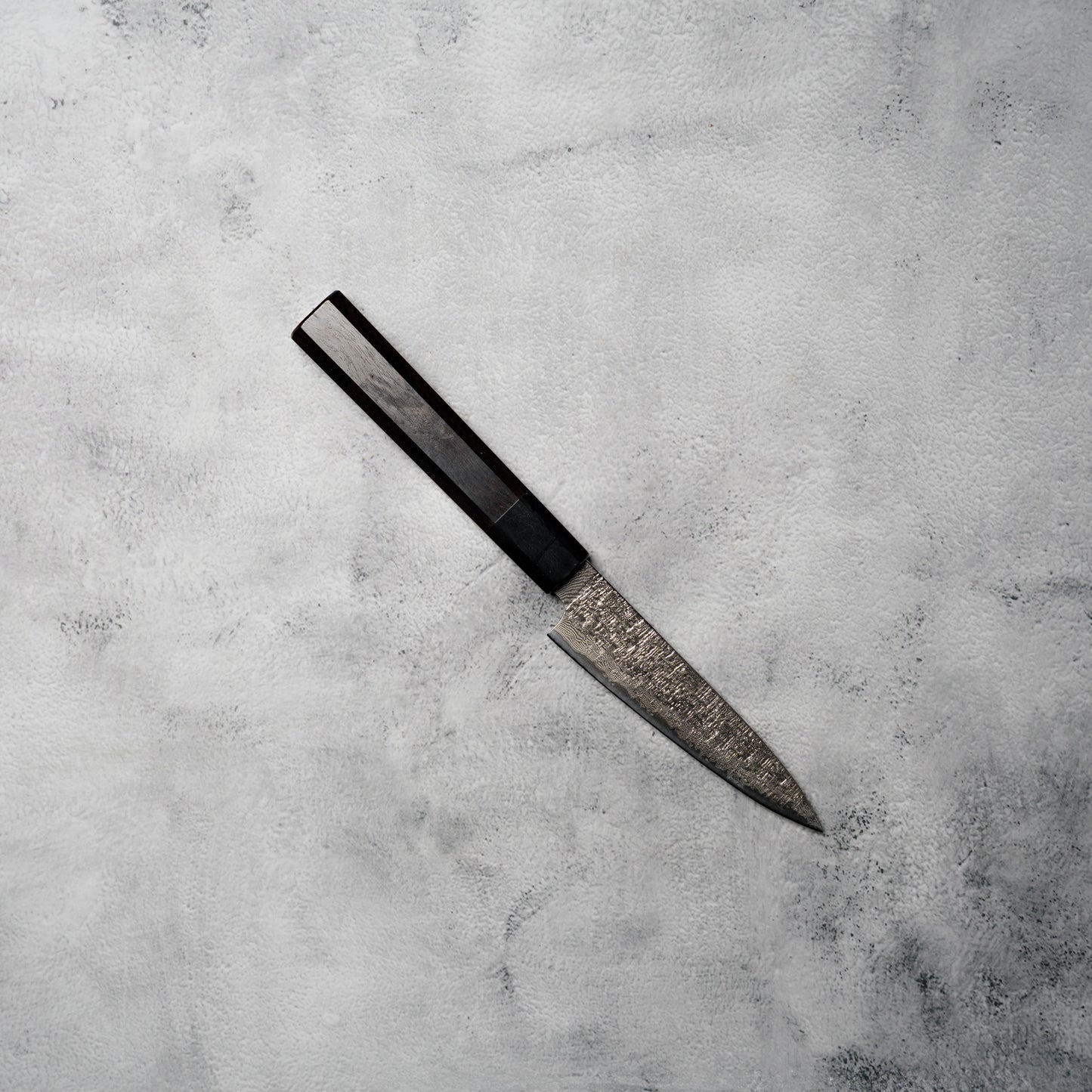 Noseto Kaze Petty 130mm – 67-Layer VG10 Damascus Steel with Ebony & Buffalo Horn Handle