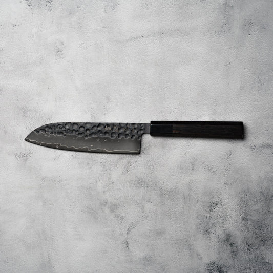 Noseto Kurai Santoku 180mm Sanmai AUS-10 High Carbon Steel with Ebony & Buffalo Horn Handle