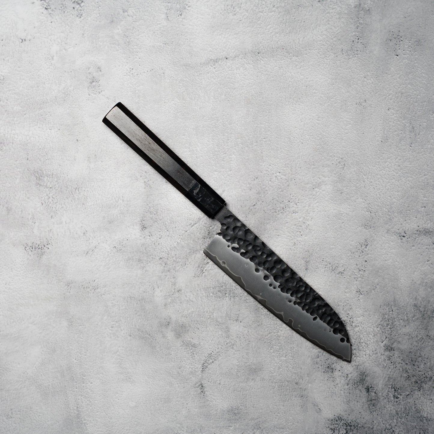 Noseto Kurai Santoku 180mm Sanmai AUS-10 High Carbon Steel with Ebony & Buffalo Horn Handle