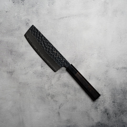 Noseto Kurai Nakiri 180mm Sanmai AUS-10 High Carbon Steel with Ebony & Buffalo Horn Handle