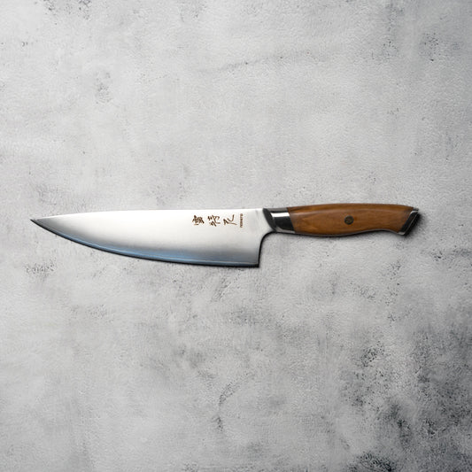 Noseto 3-Layer Cladding AUS-10 Gyuto 210mm Olive Wood Handle
