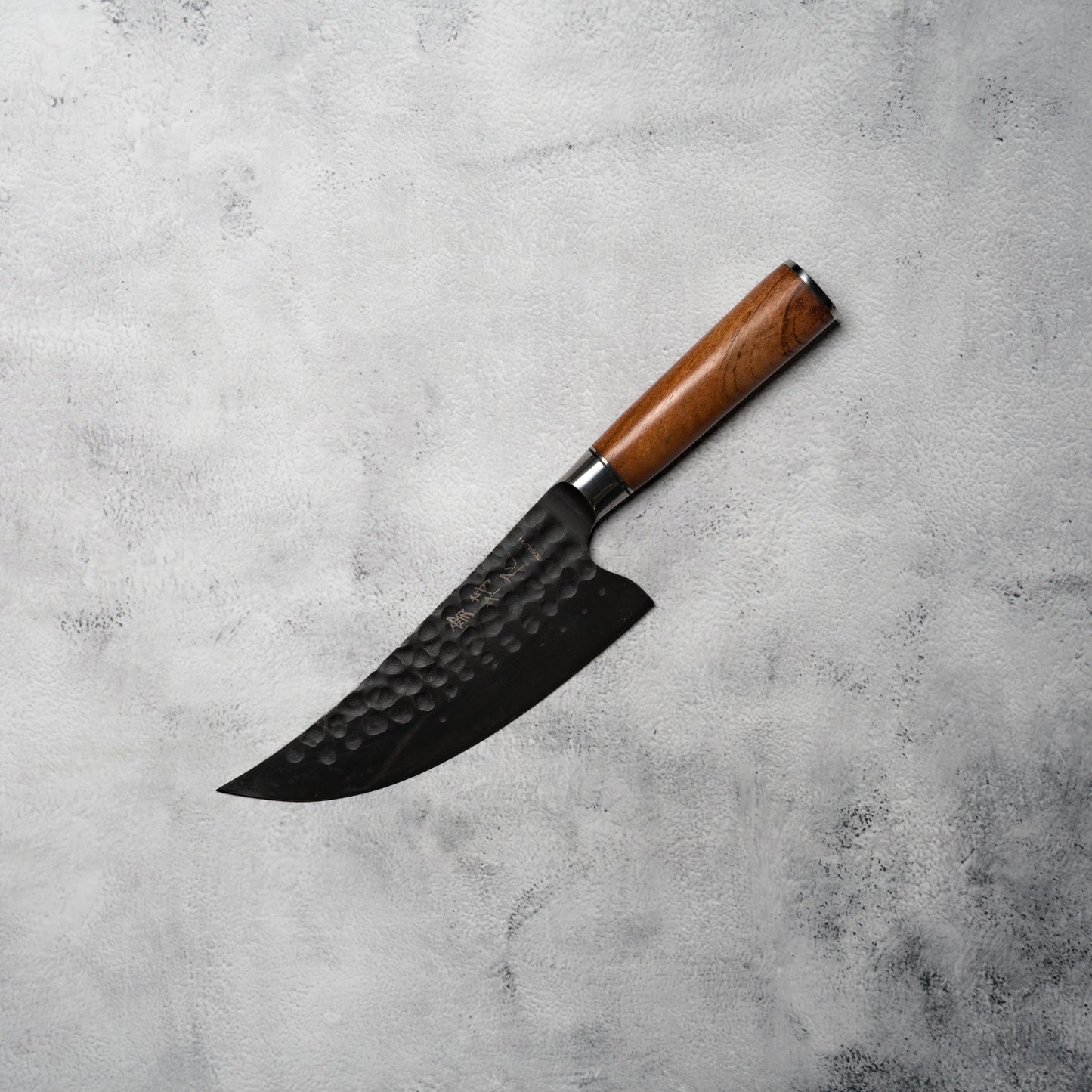 Kazan Slaughter Knife 175mm Forged 3-Layer Steel Rose Wood Handle