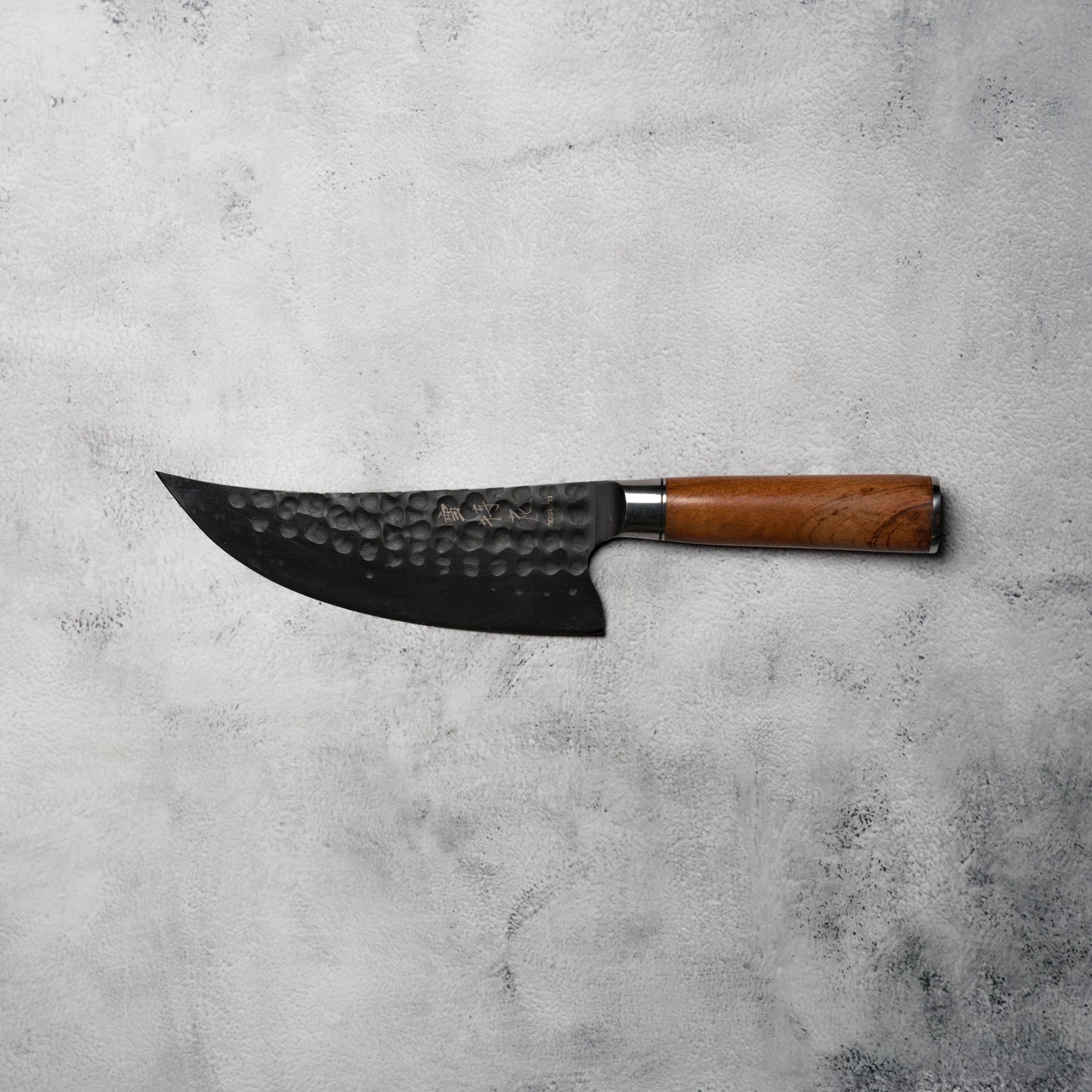Kazan Slaughter Knife 175mm Forged 3-Layer Steel Rose Wood Handle