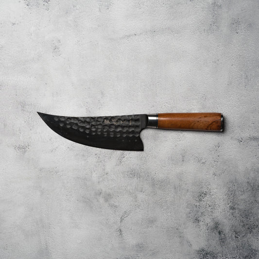 Kazan Slaughter Knife 175mm Forged 3-Layer Steel Rose Wood Handle