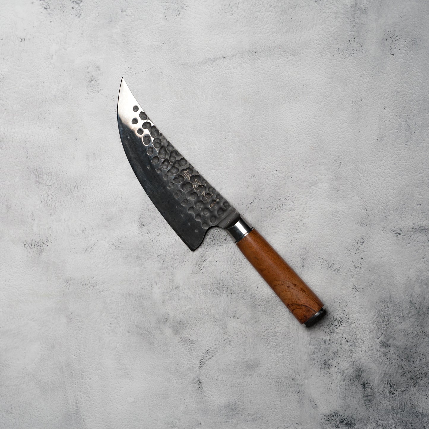 Kazan Slaughter Knife 175mm Forged 3-Layer Steel Rose Wood Handle