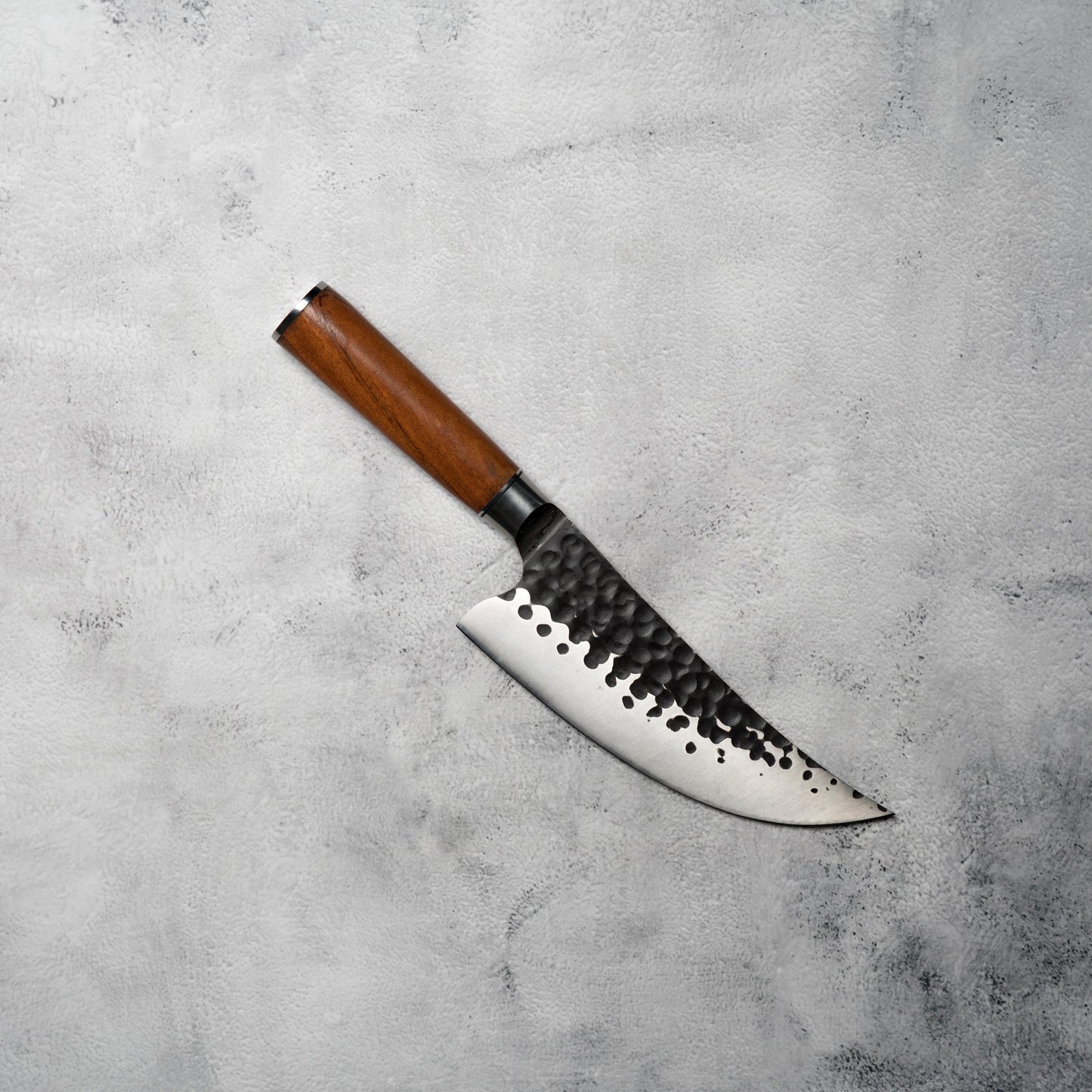 Kazan Slaughter Knife 175mm Forged 3-Layer Steel Rose Wood Handle