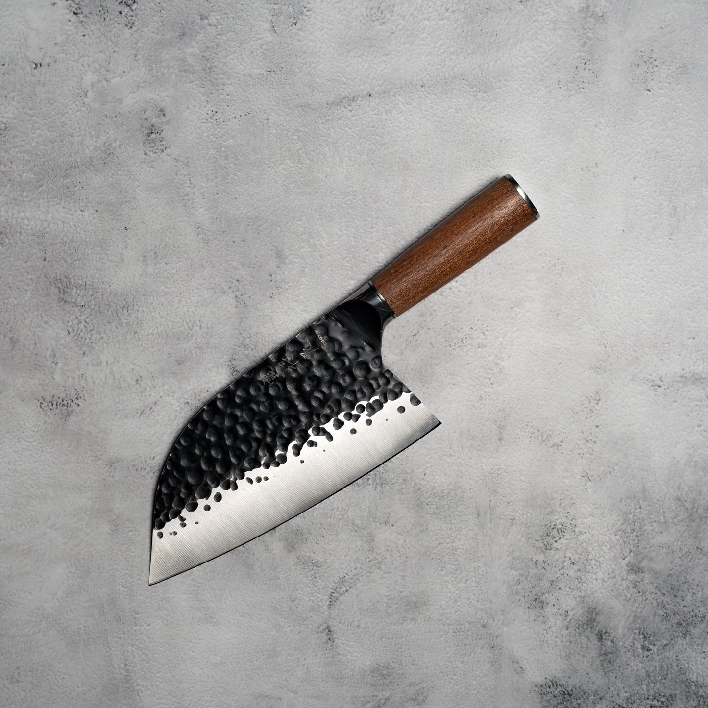 Kazan Serbian Chef Knife 175mm 3-Layer Carbon Stee Rosewood Handle