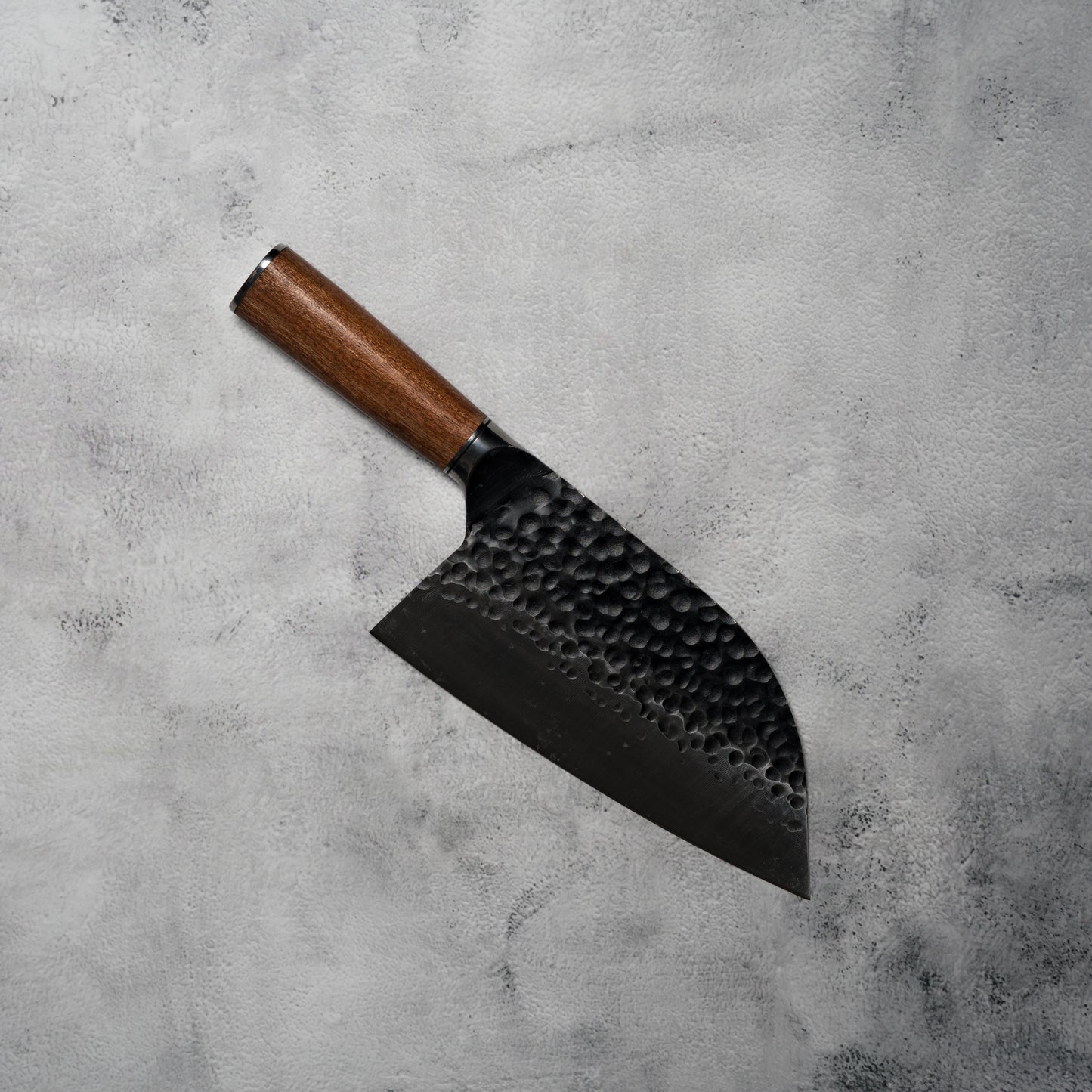 Kazan Serbian Chef Knife 175mm 3-Layer Carbon Stee Rosewood Handle