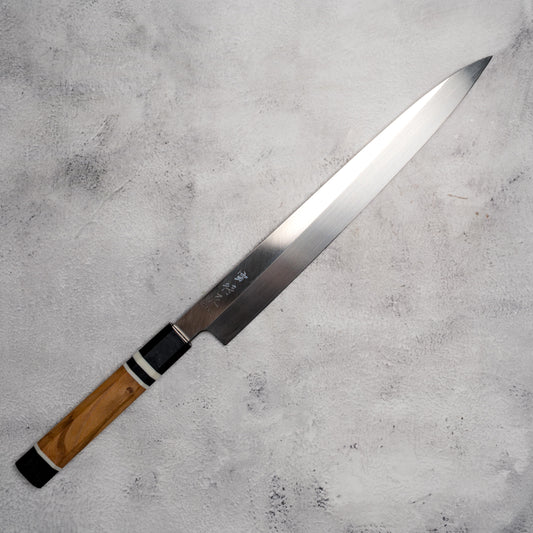 Noseto Ryusei Yanagiba Sashimi Knife 270mm with Ebony Olive Wood Handle