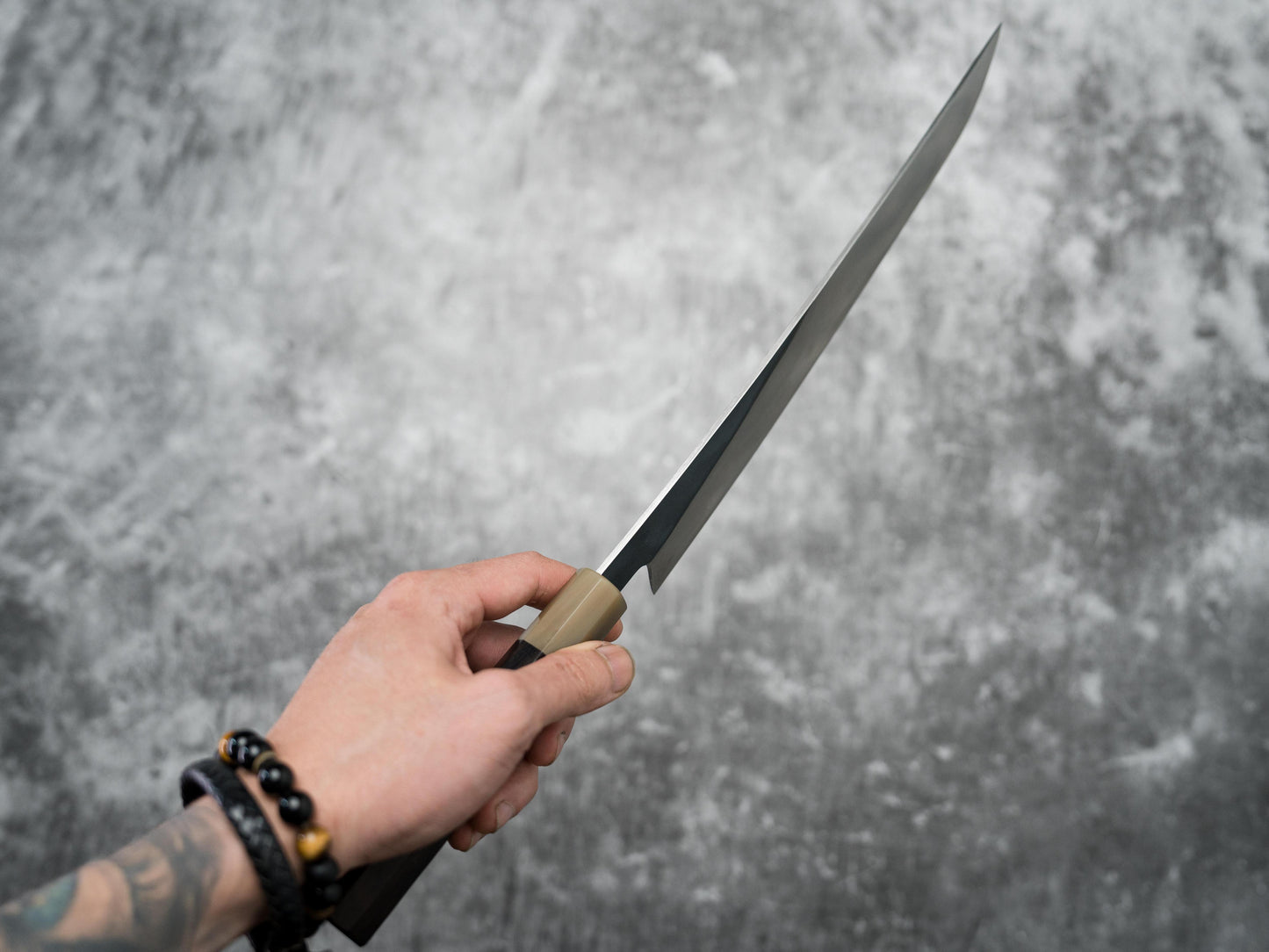 Noseto Fuka 240 mm Sujihiki Sakimaru Manche en ébène et buffle