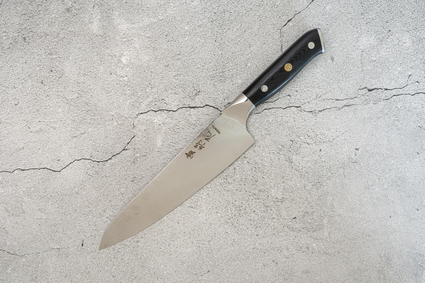Couteau de chef Damas VG-10 avec noyau en acier 67 couches G10 210 mm, manche Western