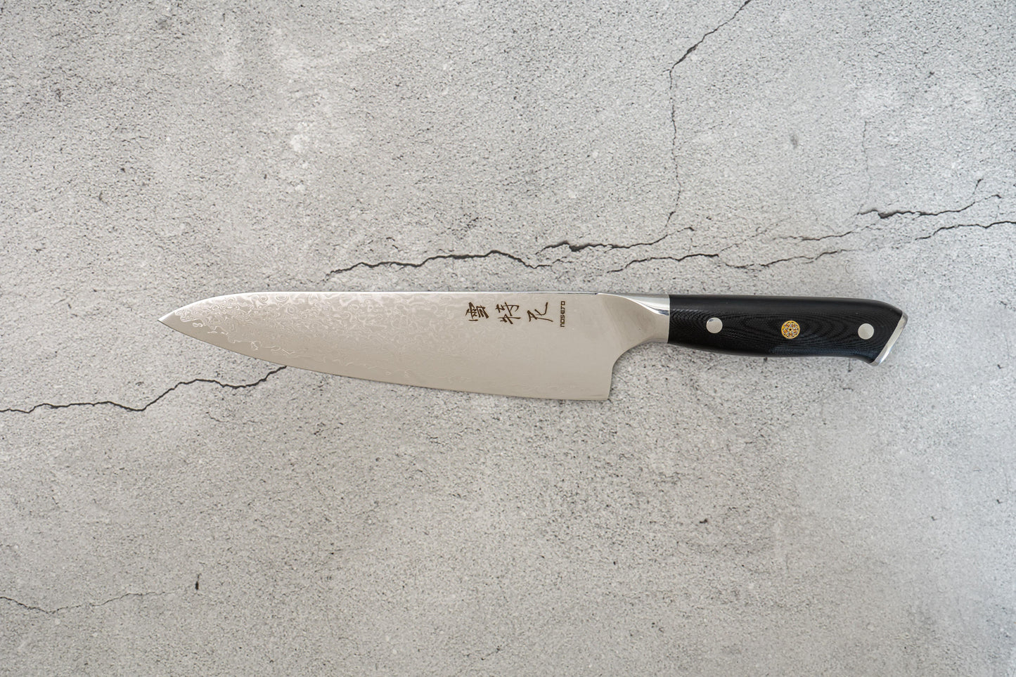 Couteau de chef Damas VG-10 avec noyau en acier 67 couches G10 210 mm, manche Western