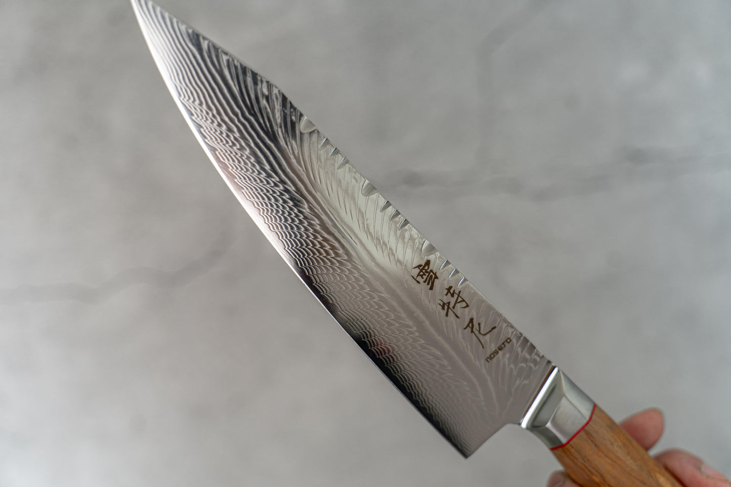 Noseto Modern Gyuto AUS10 73 layers 210mm Damascus Pakka Wood Handle