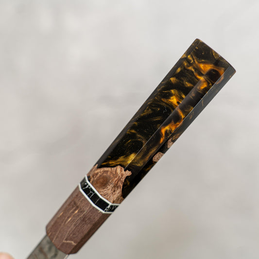 Noseto Brown Hammered VG-10 67 layers 150mm Petty Damascus Resin Handle Wood