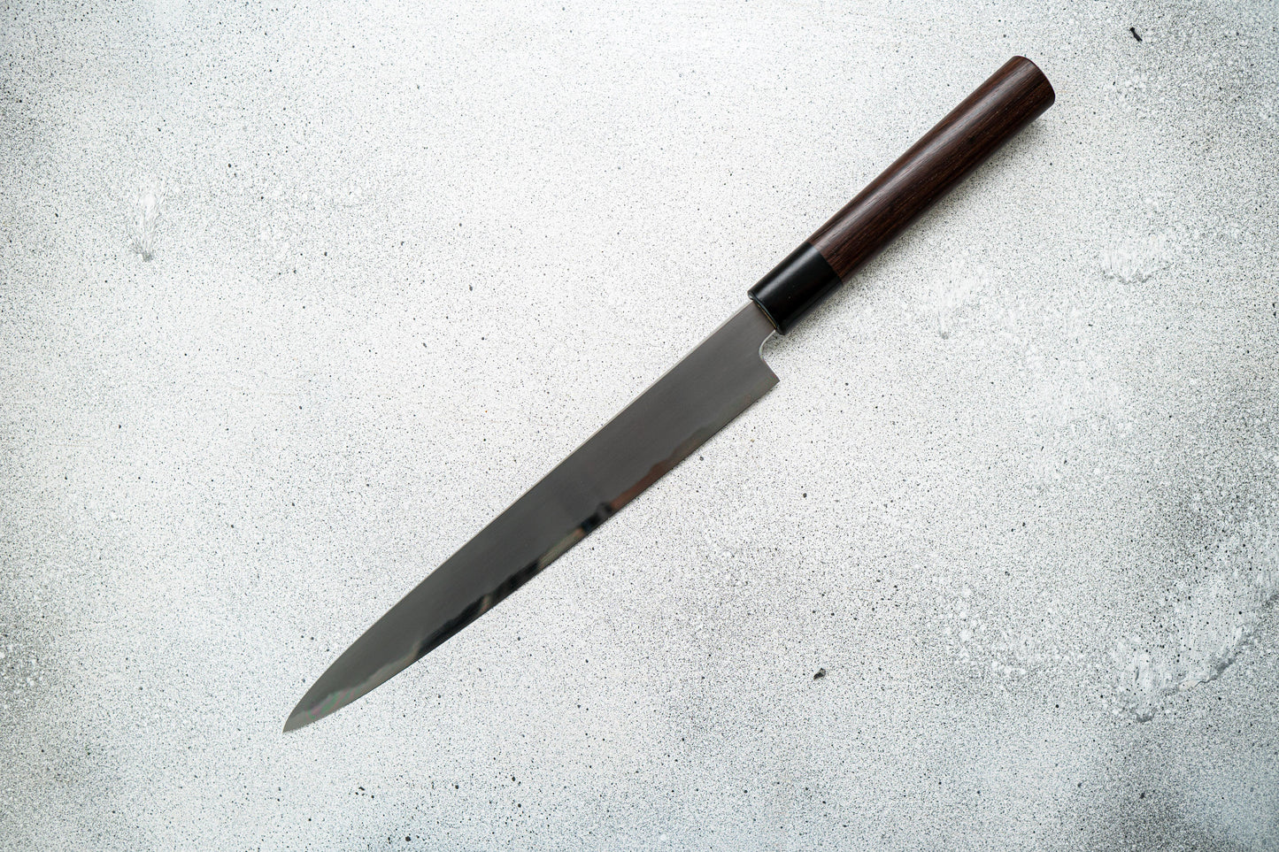 Couteau japonais Jikko White Steel n° 2 Sujihiki, manche Shitan, 240 mm
