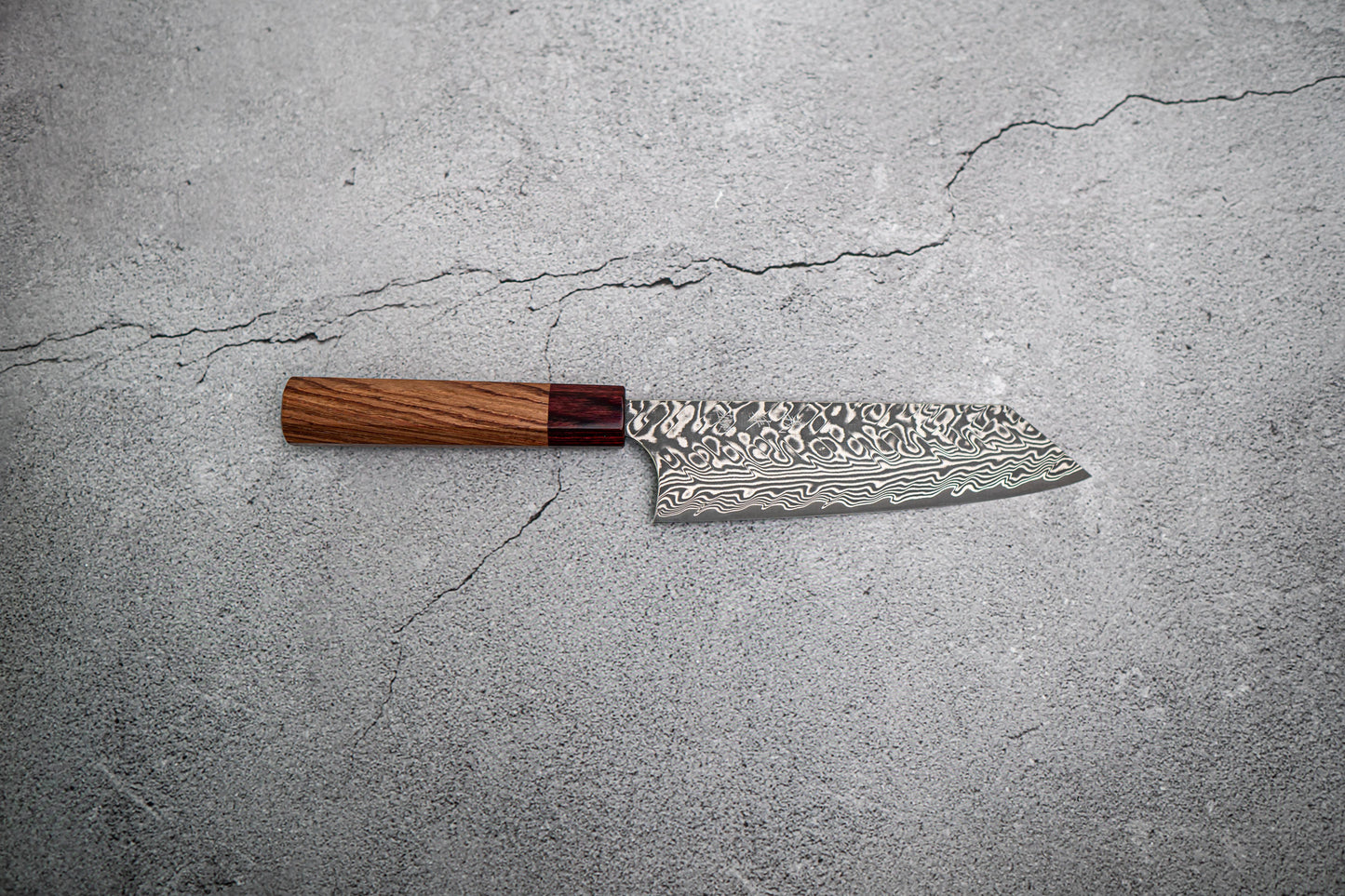 Couteau japonais Yoshimi Kato R2/SG2 Damas Bunka 165 mm, manche Honduras rouge