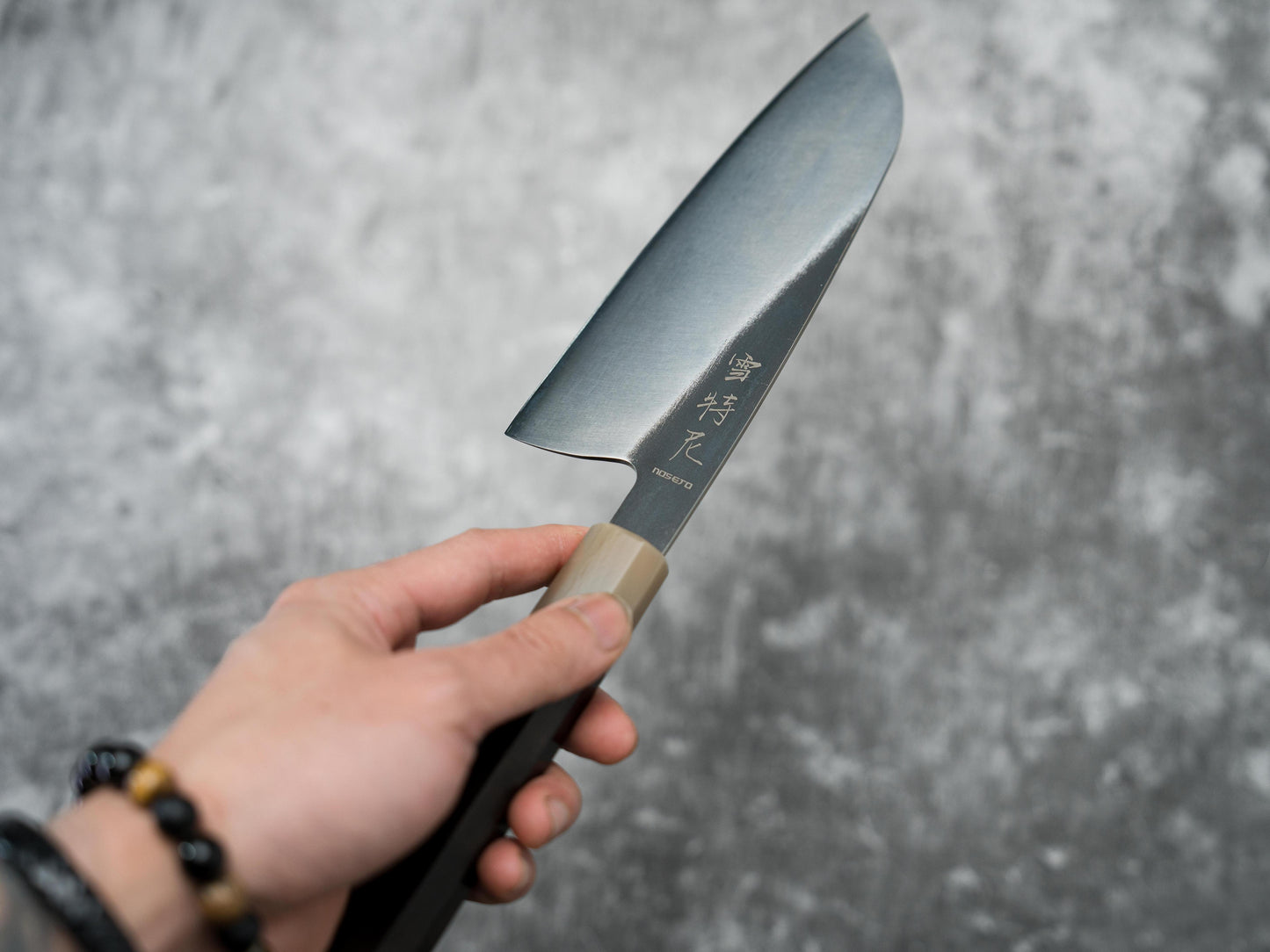 Noseto Fuka 180mm Santoku Ebony and Buffalo Hone Handle