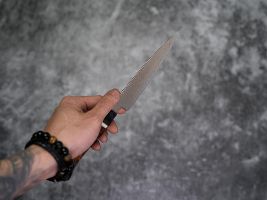 Noseto Kiiro 37 Layer Copper Damascus Steel Petty 135mm with Ironwood Handle