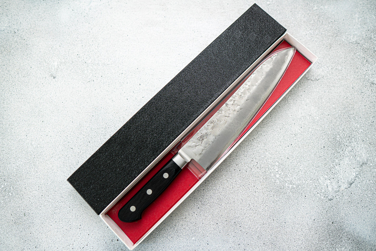 GYUTO ACIER ARGENTÉ #3 NASHIJI MANCHE WESTERN 210MM