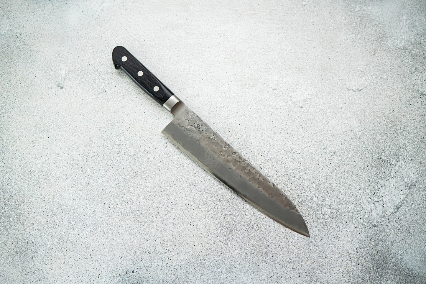 GYUTO ACIER ARGENTÉ #3 NASHIJI MANCHE WESTERN 210MM