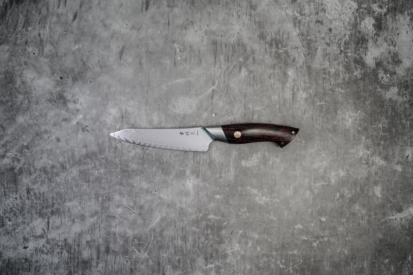 Noseto Roku Petty 135mm Knife 73-Layer Powder Steel Core with Black and Red G10 Handle