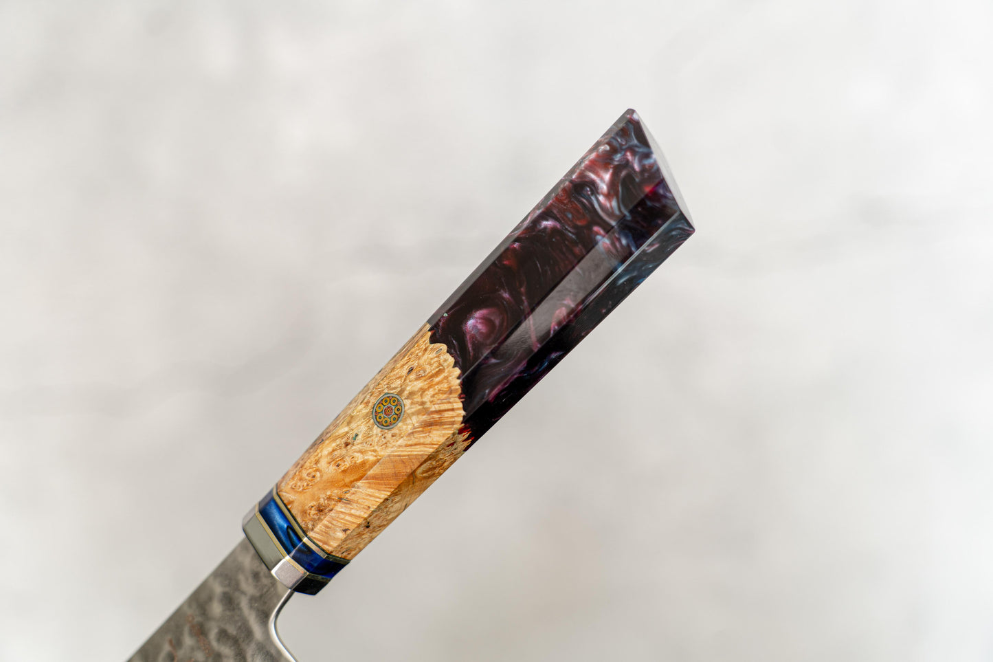 Noseto Purple Hammered VG-10 67 layers 210mm Damascus Resin Handle Wood