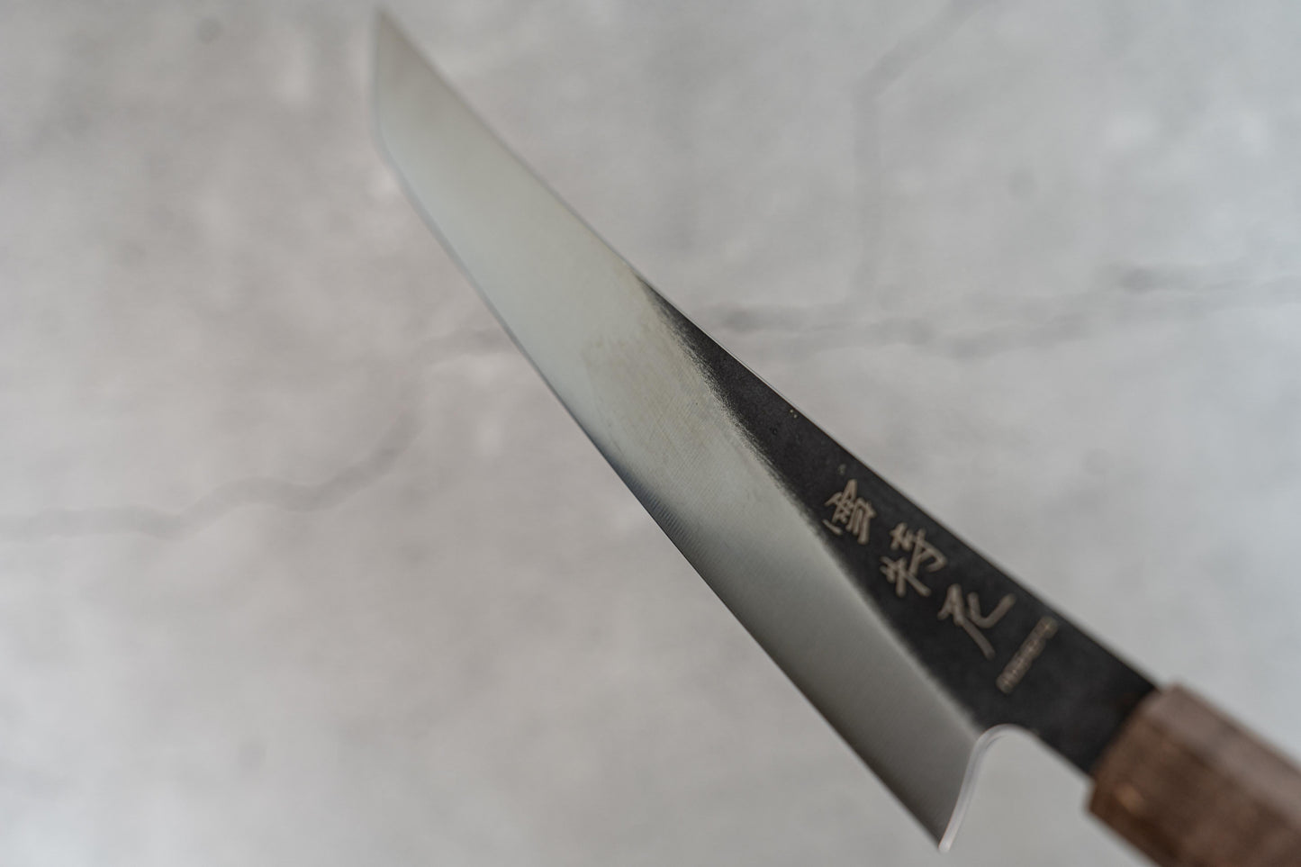 Couteau de chasse Noseto marron/bleu à haute teneur en carbone 240 mm Sakimaru Sujihiki manche en résine bois octogonal