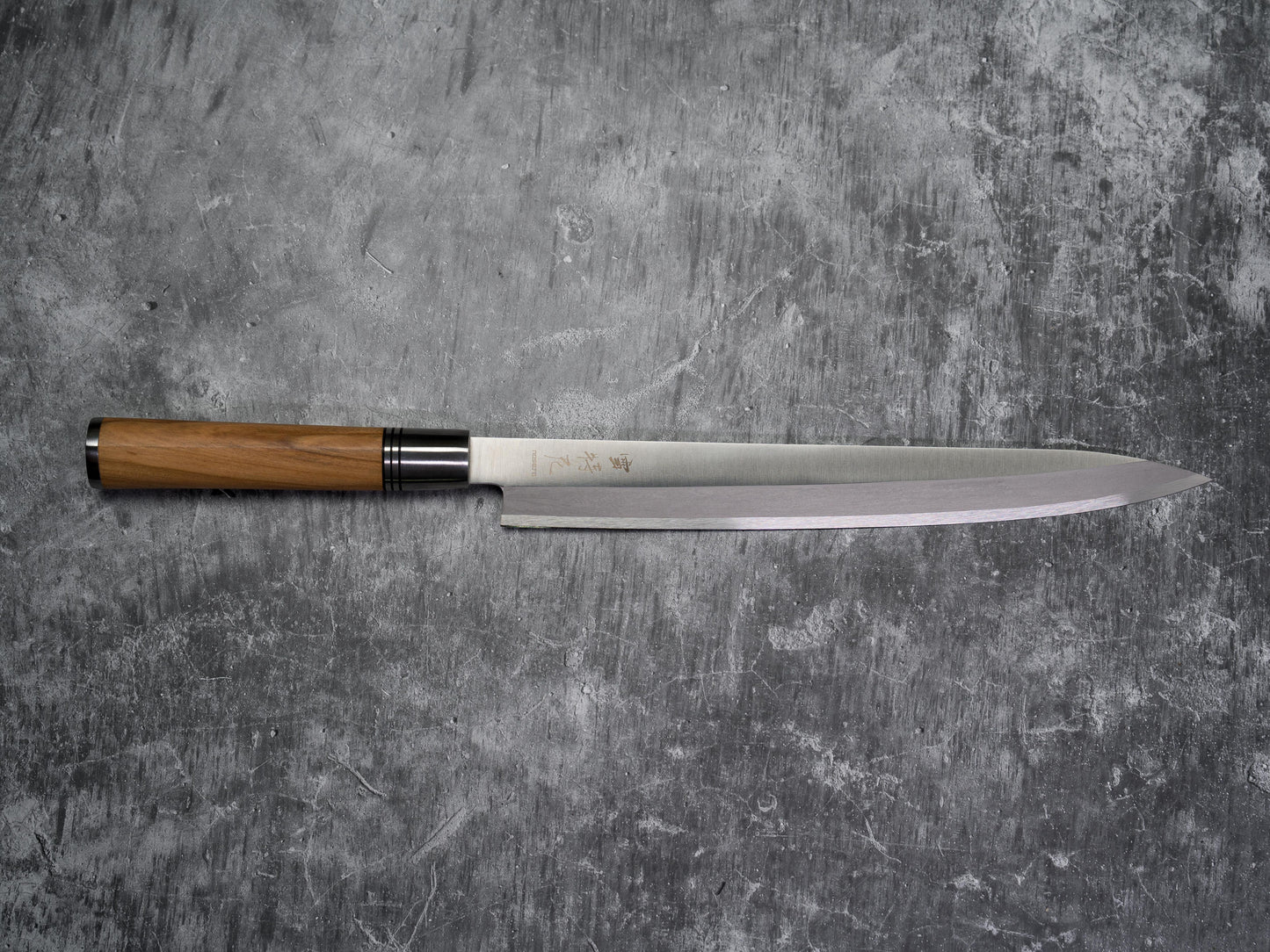 Couteau à sashimi Noseto Yanagiba 270 mm en acier forgé avec bois d'olivier naturel