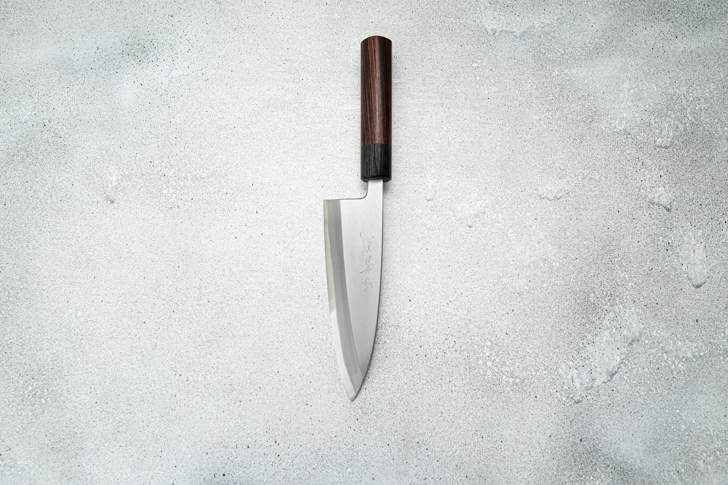 Couteau japonais Jikko White Steel n° 2 Deba, manche Shitan, 165 mm