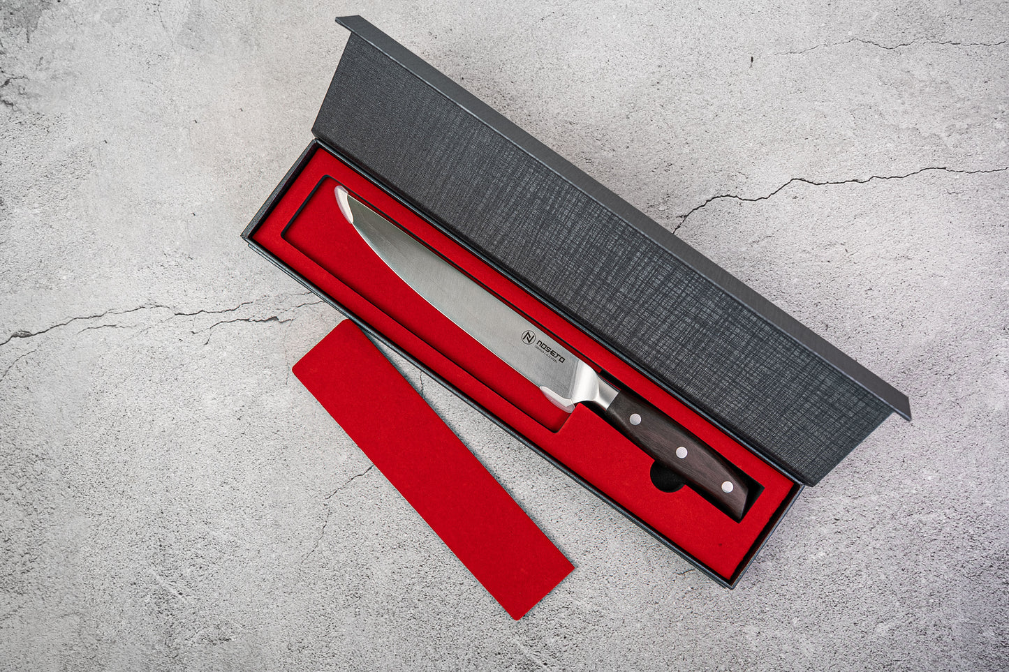NOSETO German Slicing 210mm Stainless Steel High Quality Red Sandal Wood Handle