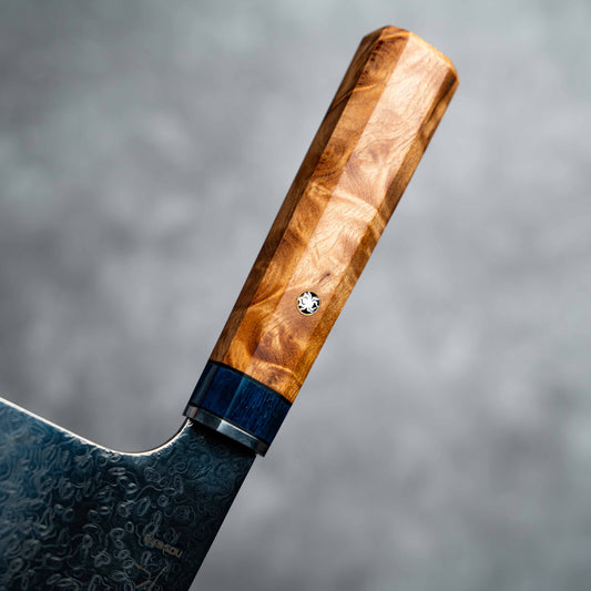 Noseto Slicing Cleaver 160mm with White shadow Solid Wood