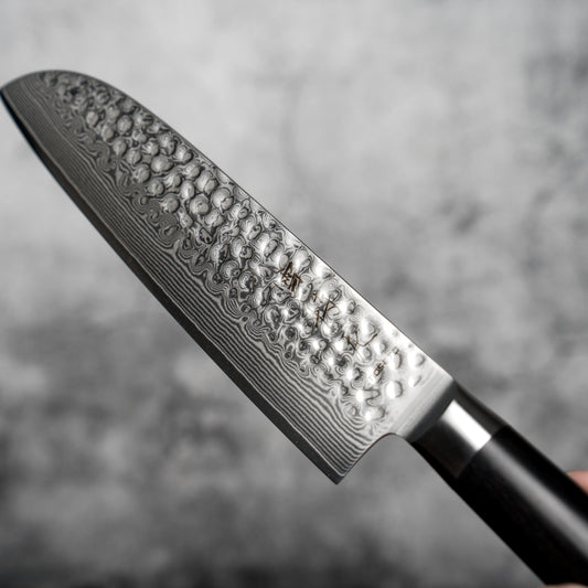 Couteau Santoku Noseto Kihon 175 mm vg10 67 couches Damas avec bois Pakka