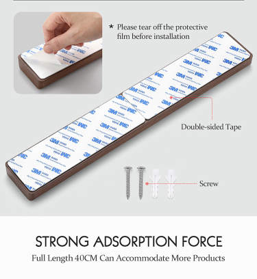 Noseto Powerful Magnetic Knife Wall Holder Walnut Wood 400mm