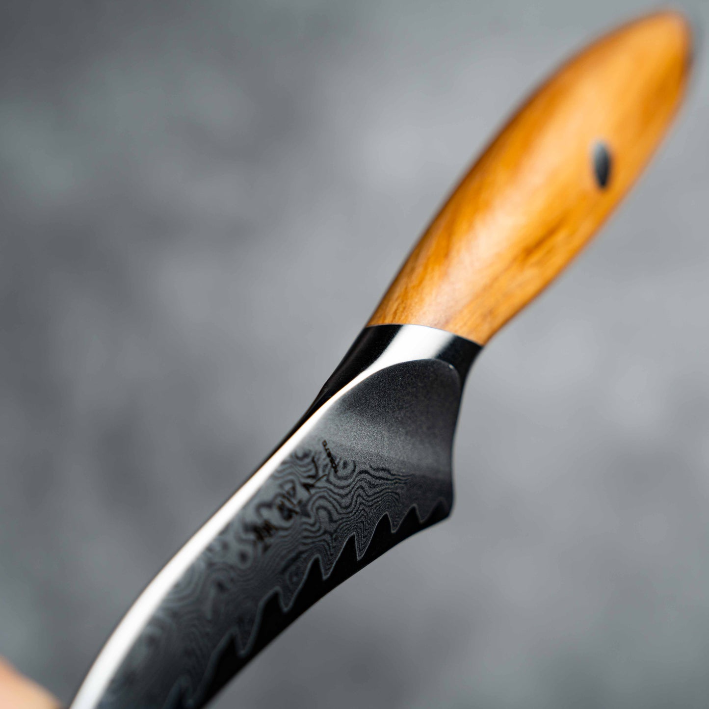 Noseto Batsu Paring/Peeling 100mm 73 layers Damascus Powder Steel with Olive Wood Handle