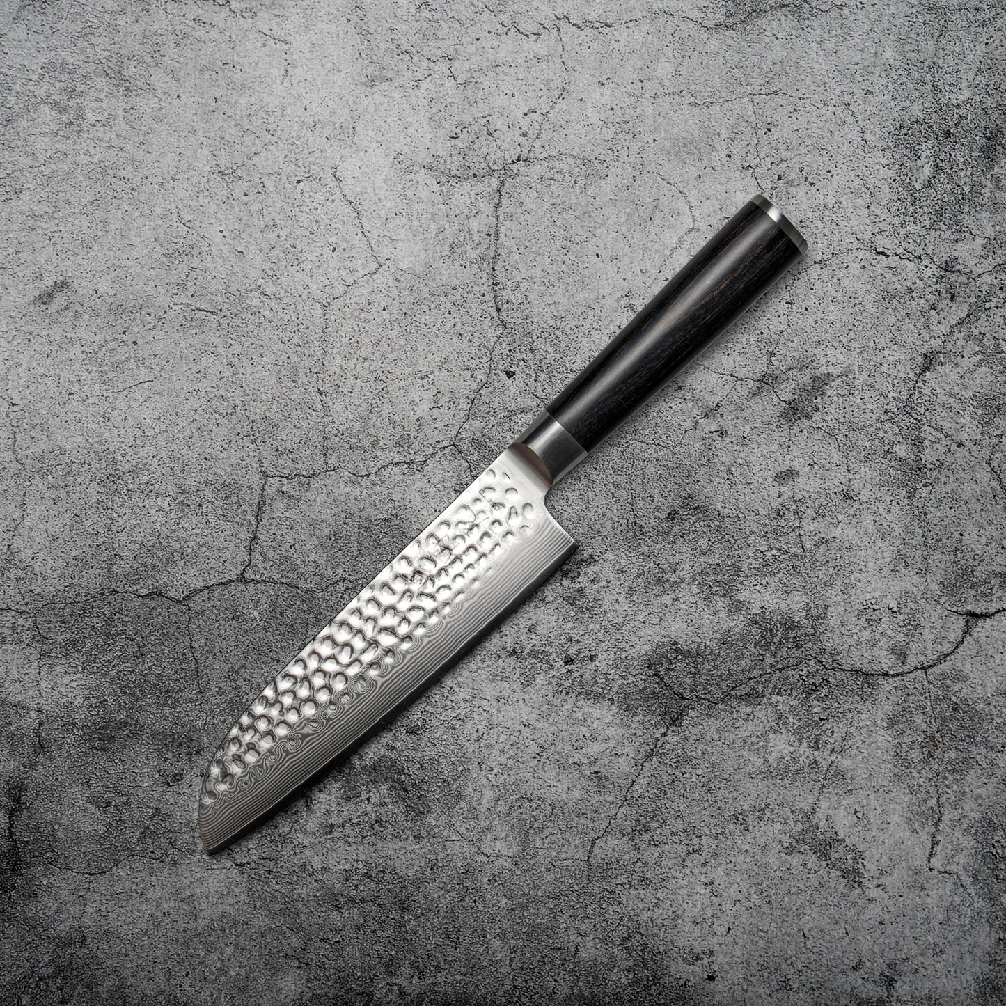 Couteau Santoku Noseto Kihon 175 mm vg10 67 couches Damas avec bois Pakka