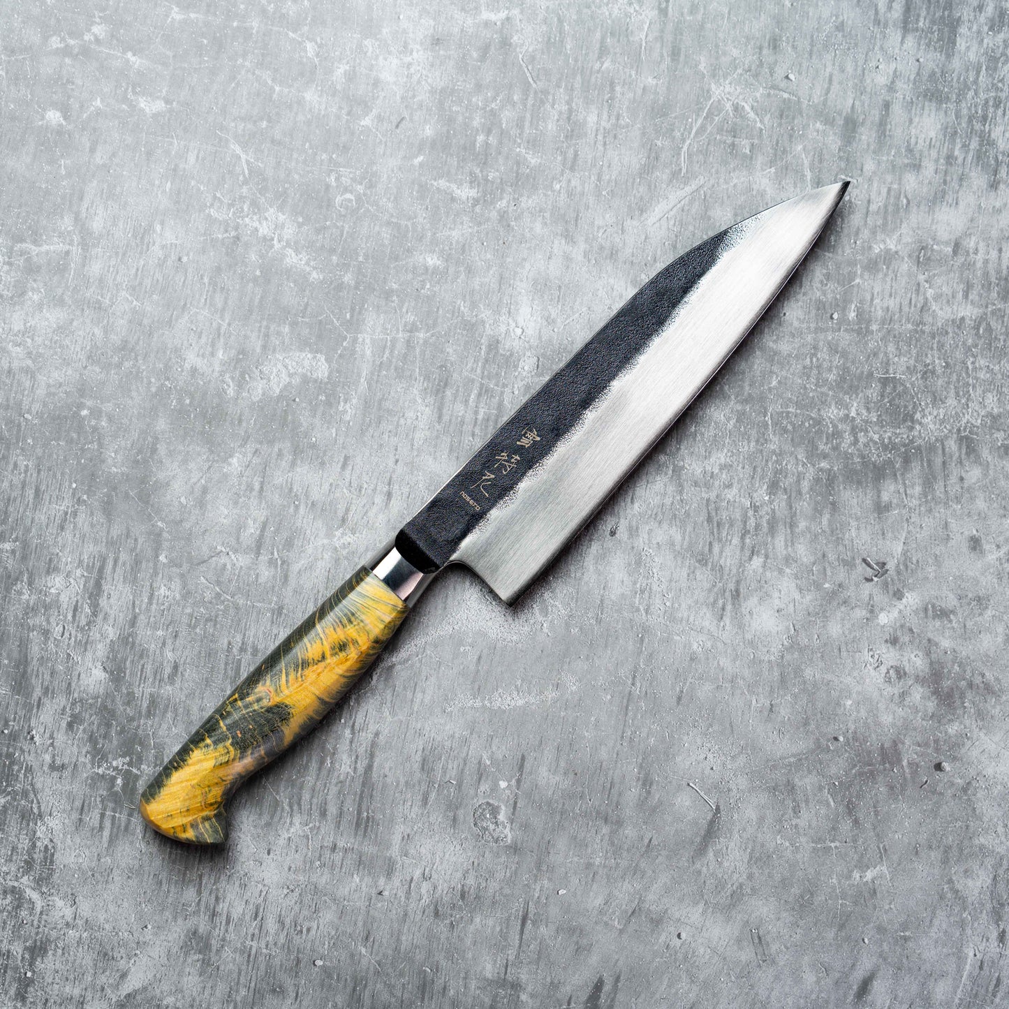 Noseto MD305 Powder Steel Gyuto 210mm Black Forging with Stabilization Wood Handle