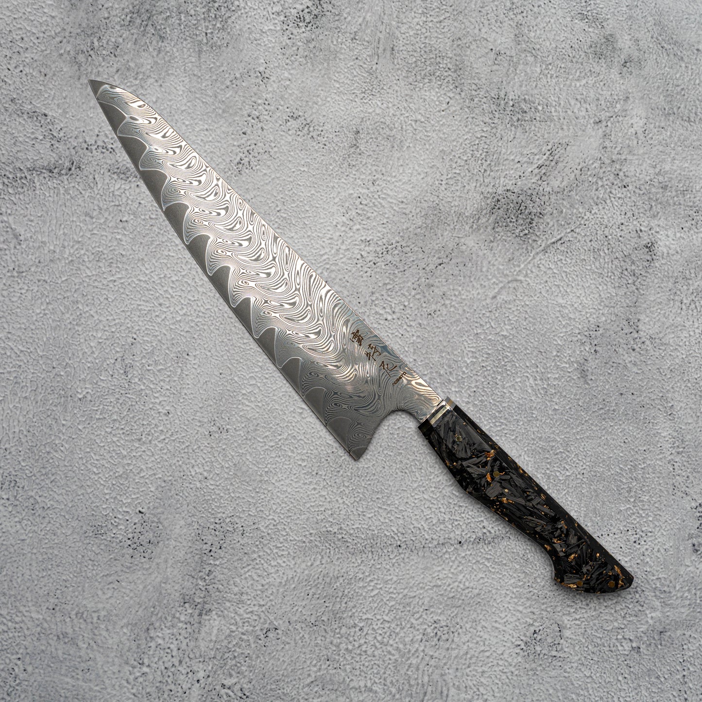 Noseto Mare Gyuto 210mm 67 Layers Au-10 Damascus Carbon Fiber Resin Handle