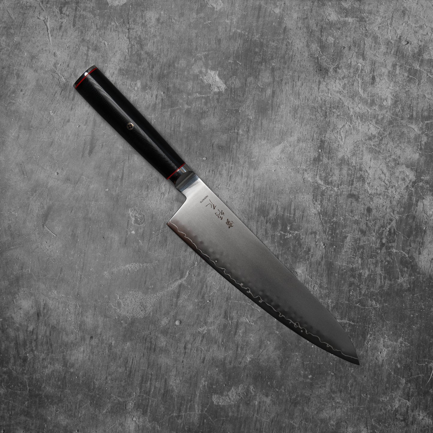 Noseto Sumi 210 mm Gyuto 3 couches d'acier composite VG-10, noyau en acier, manche en fibre de verre G-10