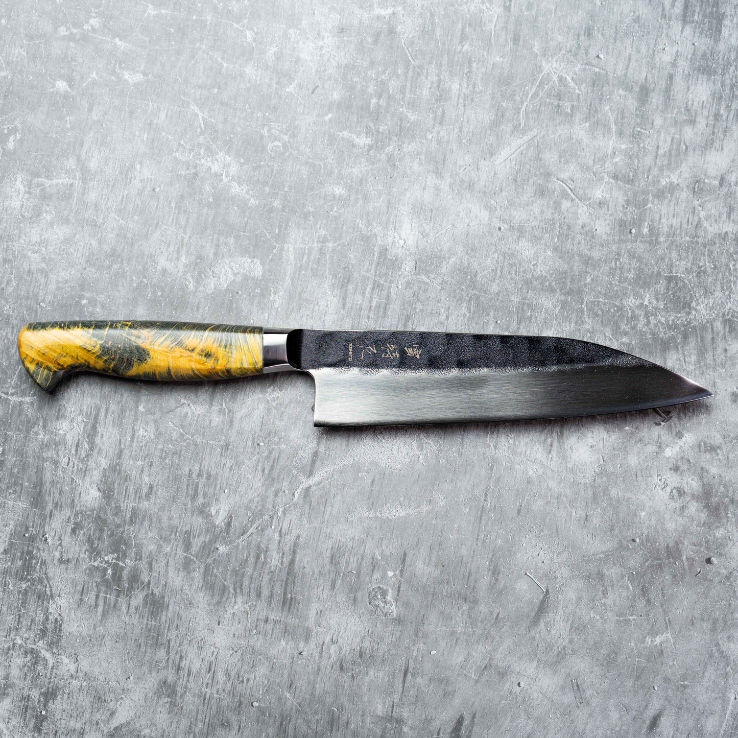 Noseto MD305 Powder Steel Gyuto 210mm Black Forging with Stabilization Wood Handle