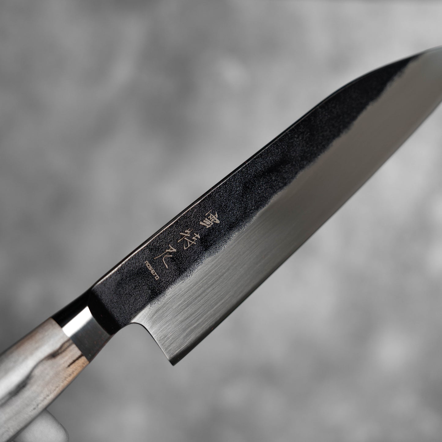 Noseto MD305 Powder Steel Gyuto 210mm Black Forging with Grain Wood Handle