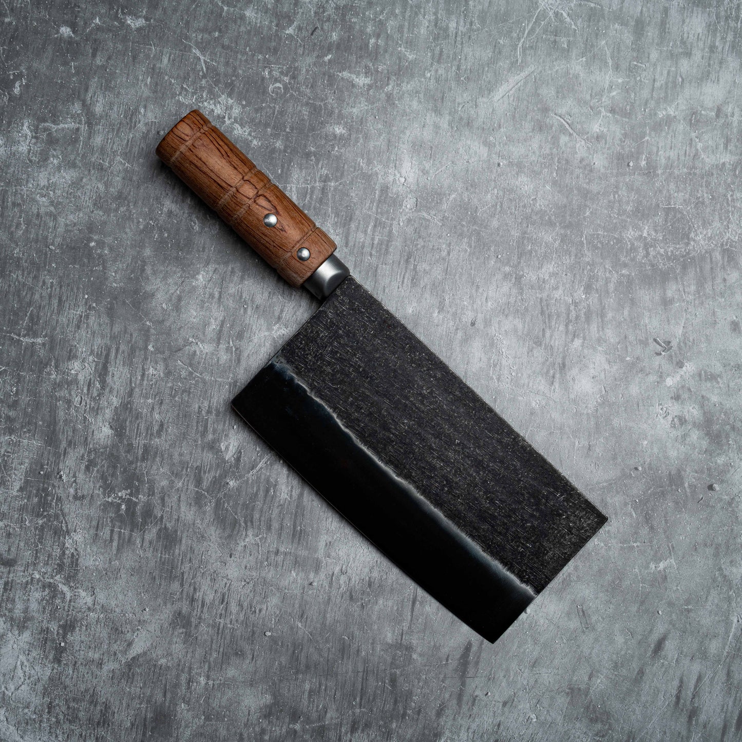 Couperet chinois Noseto 180 mm en acier inoxydable, revêtement noir en bois de padouk