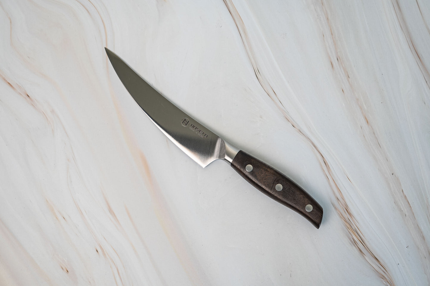 NOSETO Couteau à désosser allemand 170 mm en acier inoxydable de haute qualité avec manche en bois de santal rouge